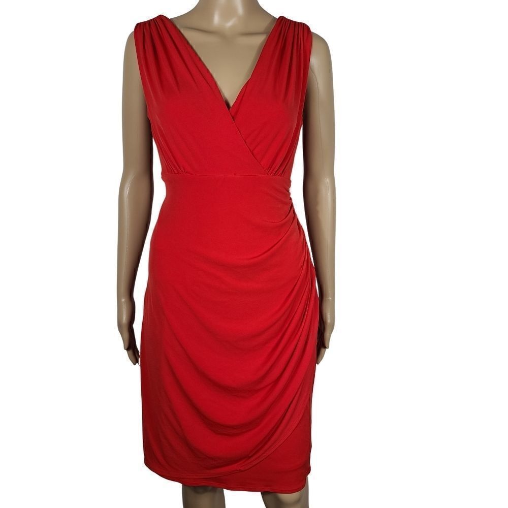 Alfani red bodycon ripple sleeveless dress